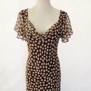 Adrianna Papell silk polka dot midi dress